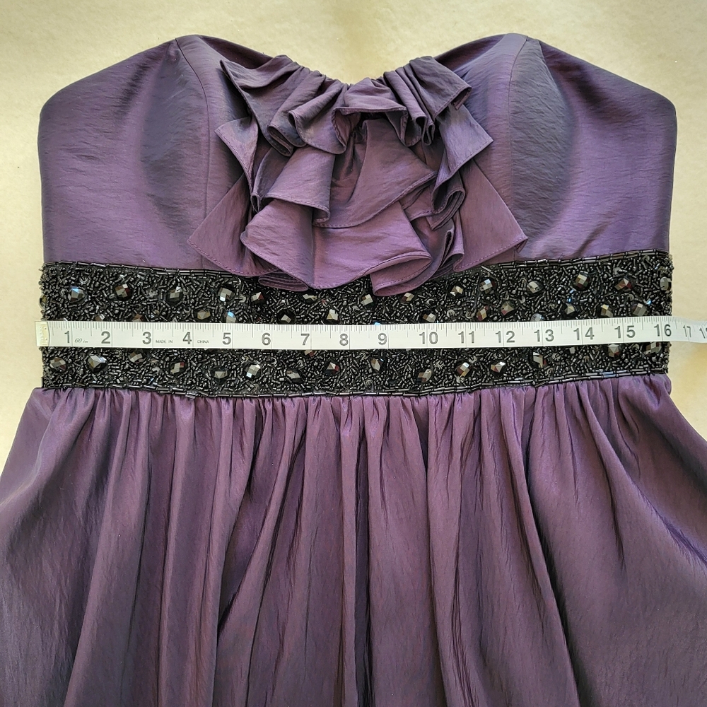 Vintage Strapless Formal Maxi Gown Purple Size 14 Flirt By Maggie Sottero - Picture 3 of 16